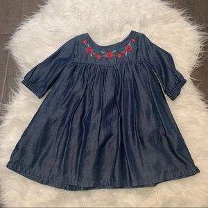 Denim dress with embroidery